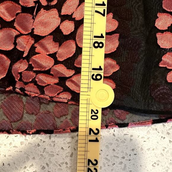 Alex Evenings Tie Front Blouse S Velvet Burnout Floral Whimsigoth Romantic Goth - Picture 7 of 9